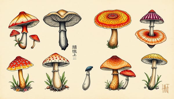 mushroom tattoo