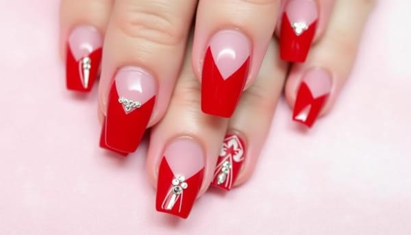 red french tip nails